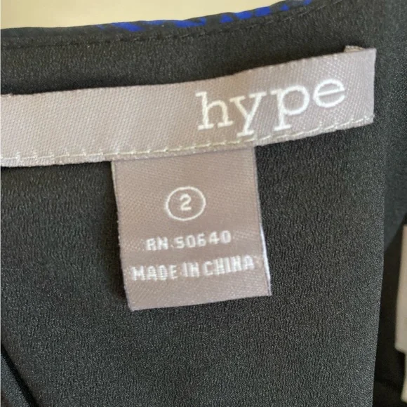 Hype Anthropologie Blue Green Black Silk Dress - Picture 3 of 4